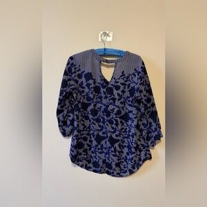 Floral Blue Women's Top